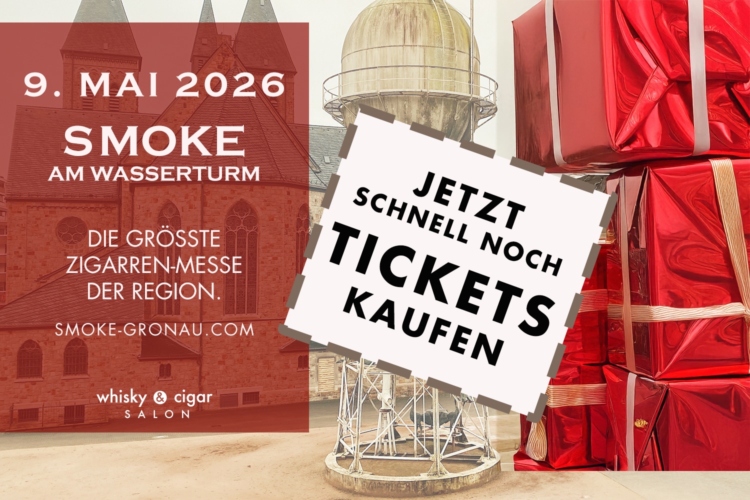 Hinweis dass der Frühbucherrabatt für die Tickets zu SMOKE am Wasserturm 2026 nur noch bis 31.12.25 gilt.
