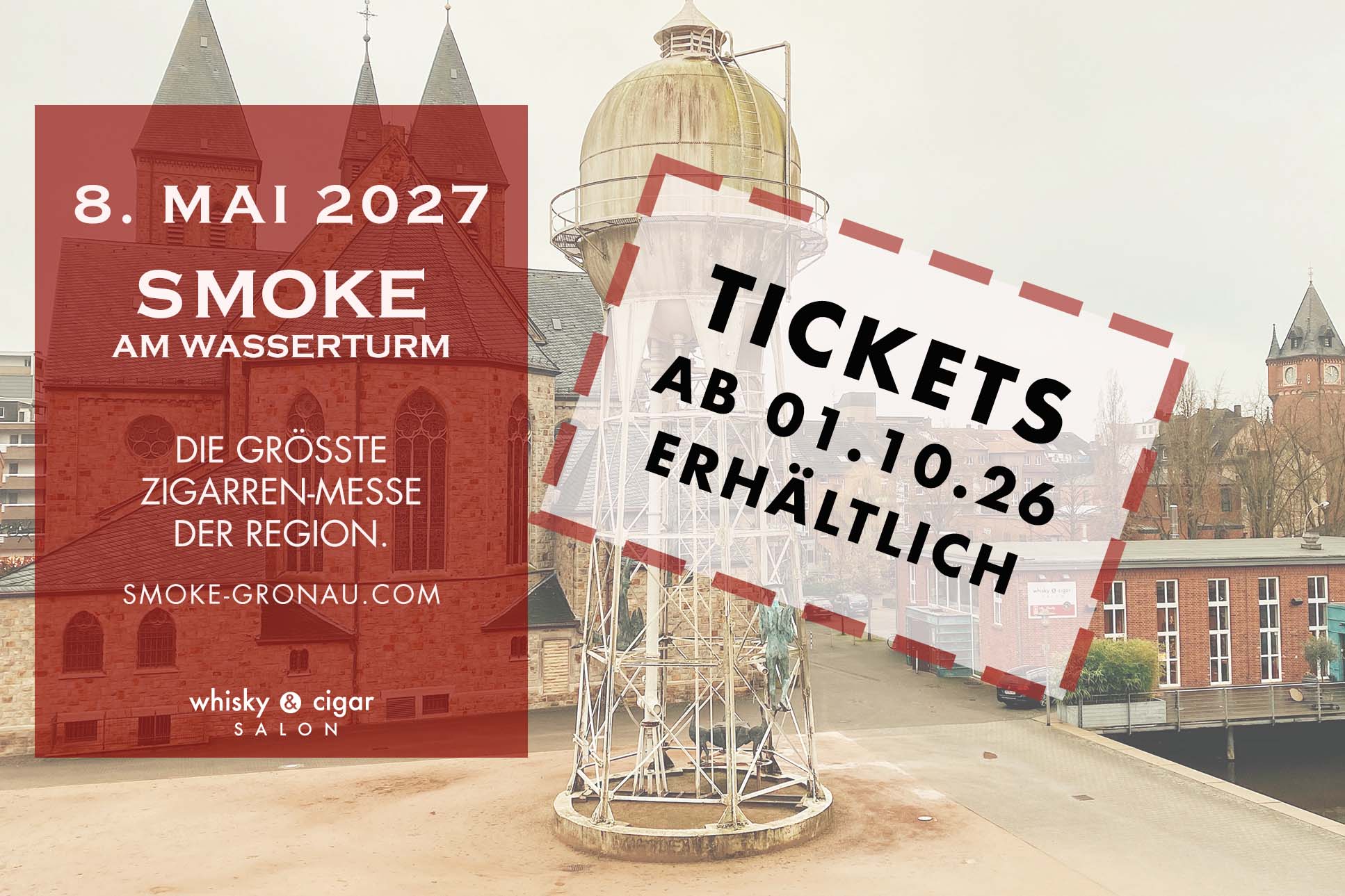 Ankündigung Zigarrenmesse SMOKE am Wasserturm 2027