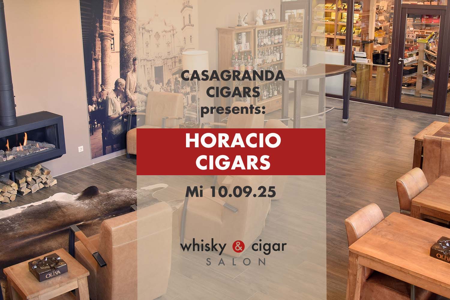 Ankündigung Zigarren-Event mit Horacio Cigars am 10.09.25 im whisky & cigar salon.