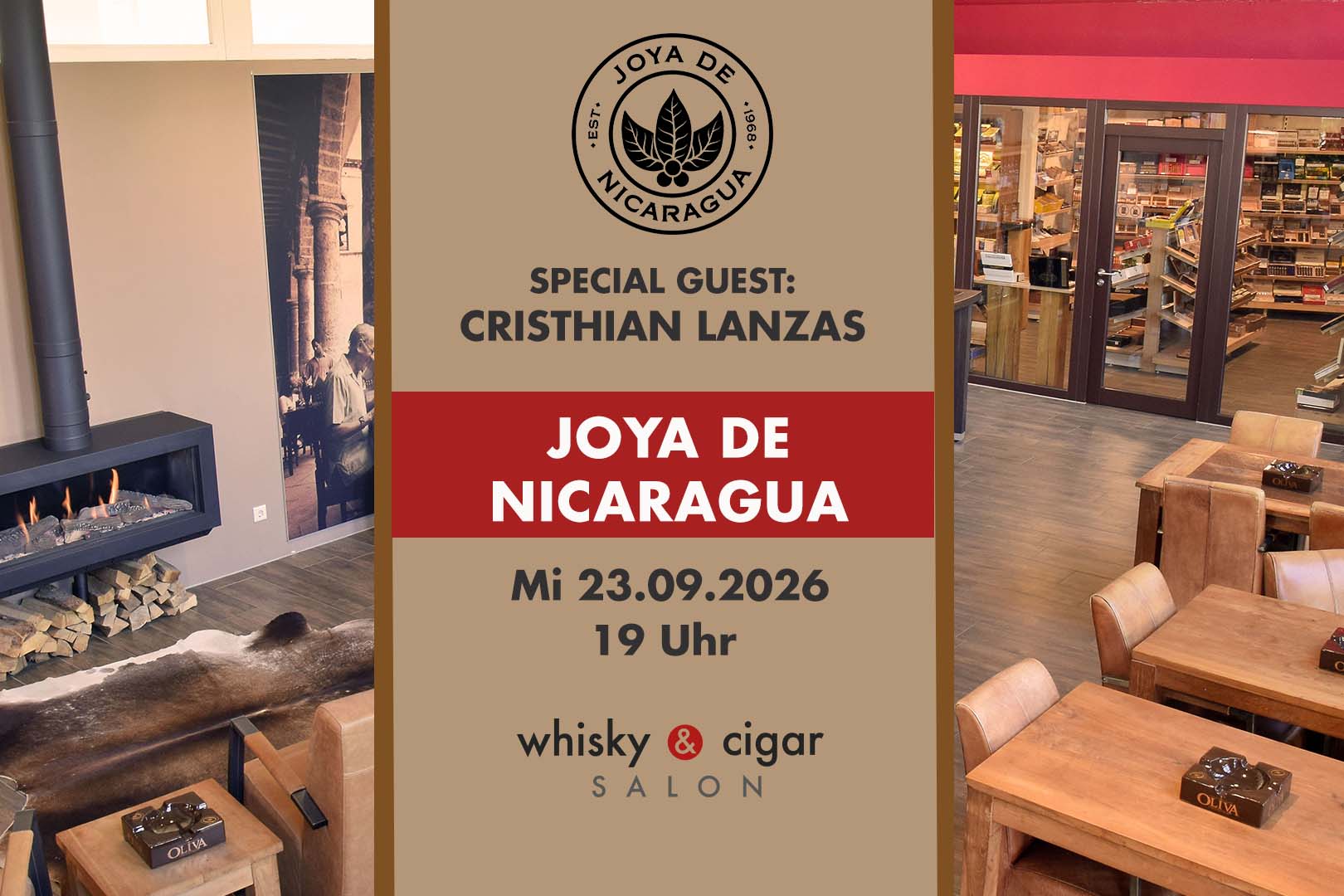 cigarevent Joya de Nicaragua & special guest Cristhian Lanzas in whisky & cigar salon