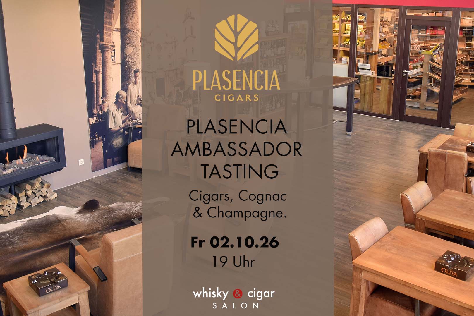 Ankündigng Cigar Tasting Event Plasencia Ambassador im whisky & cigar salon